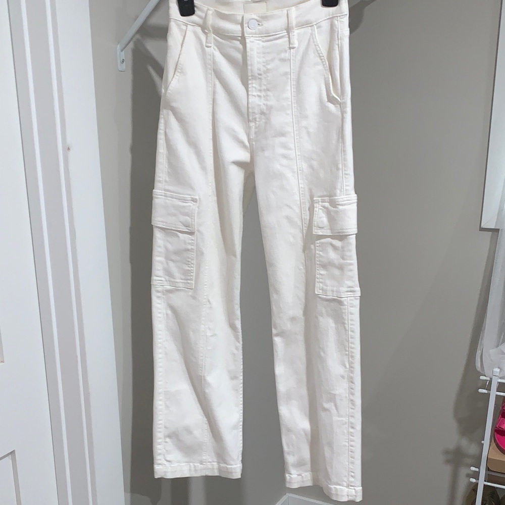 MOTHER Women's Straight Leg Cream Jeans